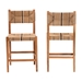 bali & pari Prita Bohemian Paper Loom and Natural Mahogany Wood 2-Piece Counter Stool Set - BSOCC-02-Wood/Brown-CS