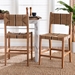 bali & pari Prita Bohemian Paper Loom and Natural Mahogany Wood 2-Piece Counter Stool Set - BSOCC-02-Wood/Brown-CS