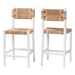 bali & pari Talli Bohemian Paper Loom and White Mahogany Wood 2-Piece Bar Stool Set - BSOBCP-01-Wood/White-BS