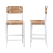 bali & pari Talli Bohemian Paper Loom and White Mahogany Wood 2-Piece Bar Stool Set - BSOBCP-01-Wood/White-BS