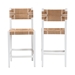 bali & pari Talli Bohemian Paper Loom and White Mahogany Wood 2-Piece Bar Stool Set - BSOBCP-01-Wood/White-BS