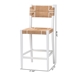 bali & pari Talli Bohemian Paper Loom and White Mahogany Wood 2-Piece Bar Stool Set - BSOBCP-01-Wood/White-BS