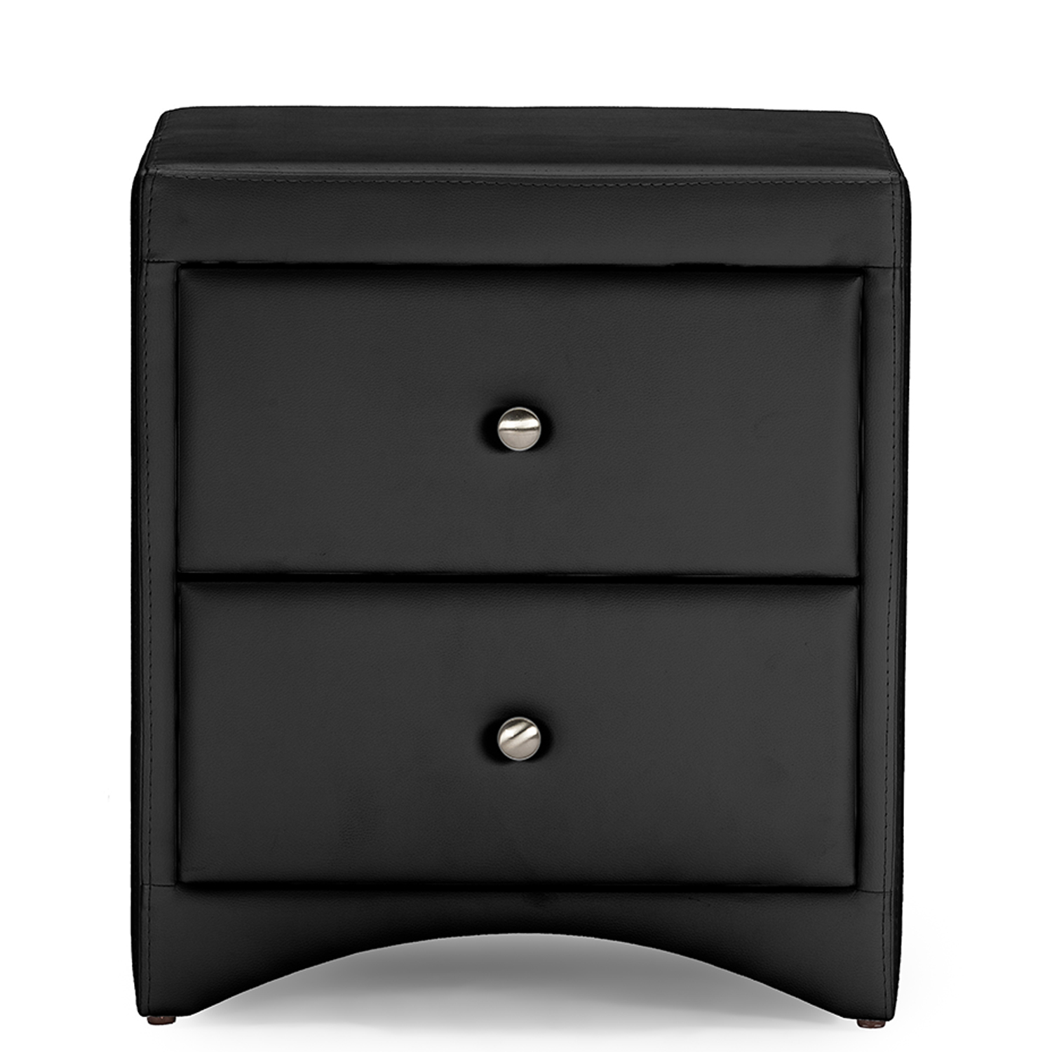 Baxton Studio  Dorian Black Faux Leather Upholstered Modern Nightstand