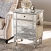 Baxton Studio Claudia Hollywood Regency Glamour Style Mirrored End Table - BSORS2403