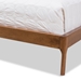 Baxton Studio Brooklyn Mid-Century Modern Walnut Wood Grey Fabric Queen Size Platform Bed - BSOBBT6653-Grey-Queen-XD45