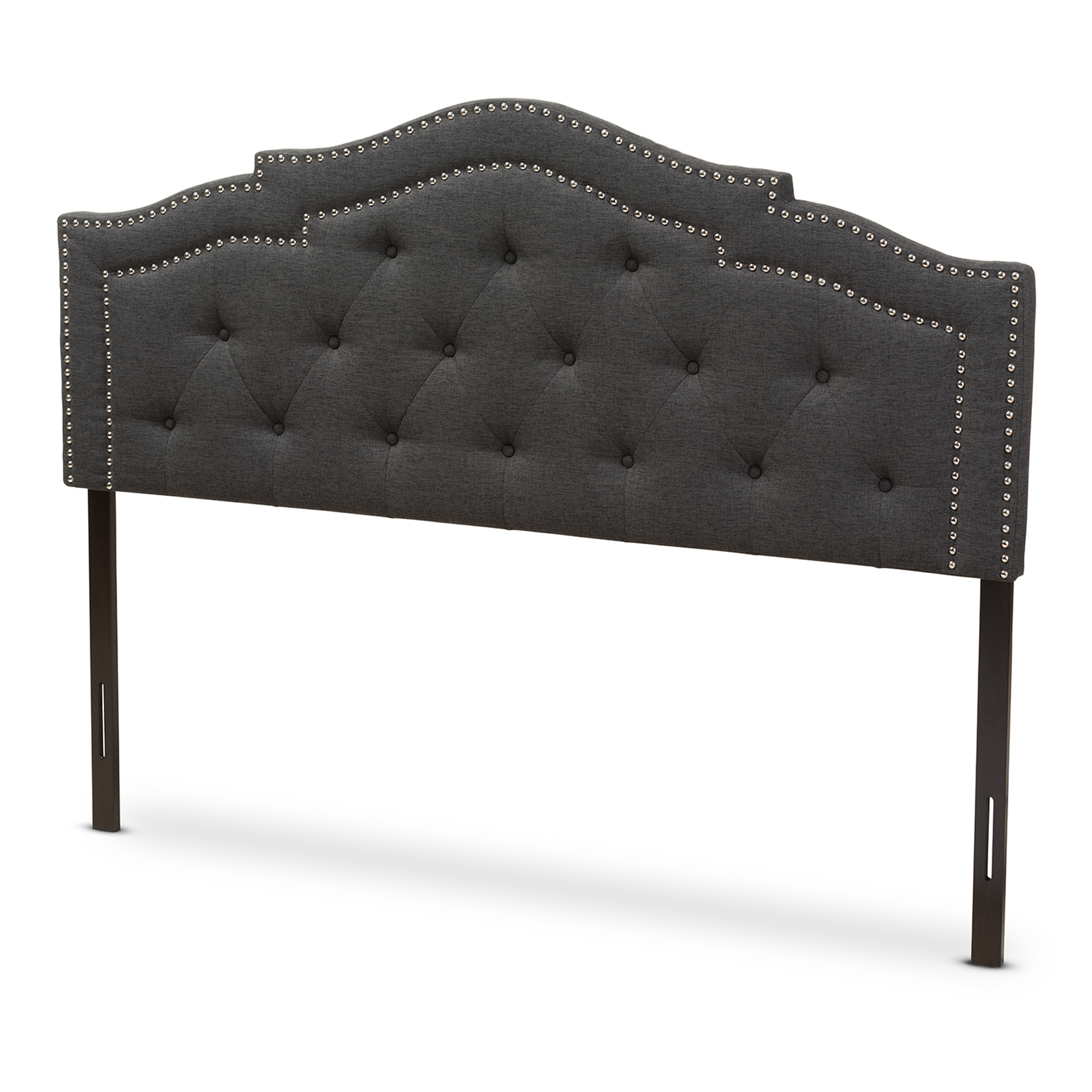 Baxton Studio Edith Modern and Contemporary Dark Grey Fabric Queen Size Headboard