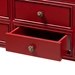 Baxton Studio Pomme Classic and Antique Red Finished Wood Bronze Finished Accents 6-Drawer Console Table - BSOMIN18-Red-ST