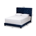 Baxton Studio Candace Luxe and Glamour Navy Velvet Upholstered Queen Size Bed - BSOCandace-Navy-Queen