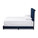 Baxton Studio Candace Luxe and Glamour Navy Velvet Upholstered Queen Size Bed - BSOCandace-Navy-Queen