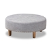 Baxton Studio Vinet Modern and Contemporary Light Gray Fabric Upholstered Natural Wood Cocktail Ottoman