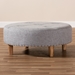 Baxton Studio Vinet Modern and Contemporary Light Gray Fabric Upholstered Natural Wood Cocktail Ottoman - BSOJY17A200-Light Grey-Otto