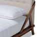Baxton Studio Sante Mid-Century Modern Light Beige Fabric Upholstered Wood Queen Size Platform Bed - BSOBBT6735-Light Beige-Queen