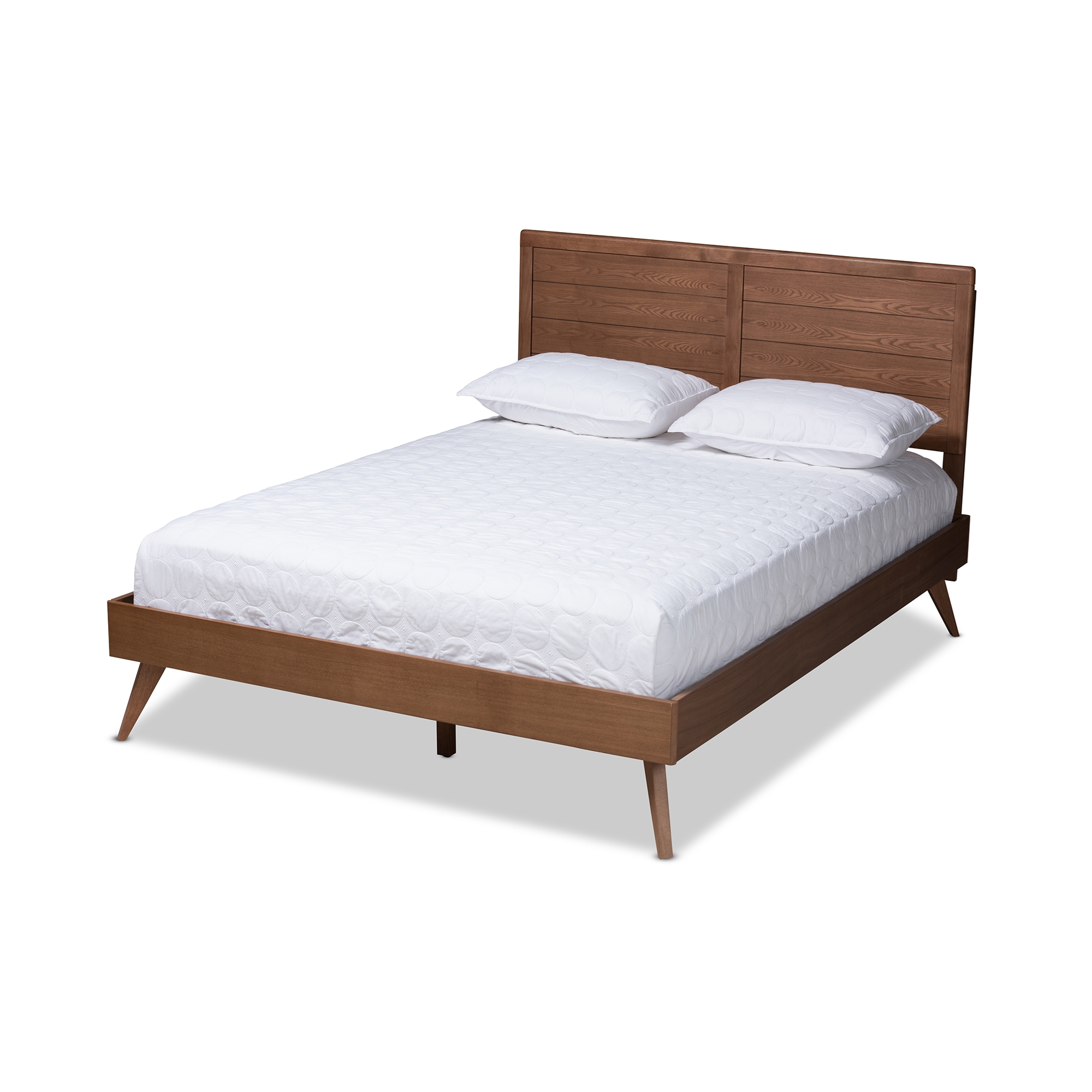 Baxton Studio Artemis Mid-Century Modern Walnut Brown Finished Wood Full Size Platform Bed