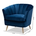 Baxton Studio Emeline Glam and Luxe Navy Blue Velvet Fabric Upholstered Brushed Gold Finished Accent Chair - BSOTSF-66161-Navy/Gold-CC