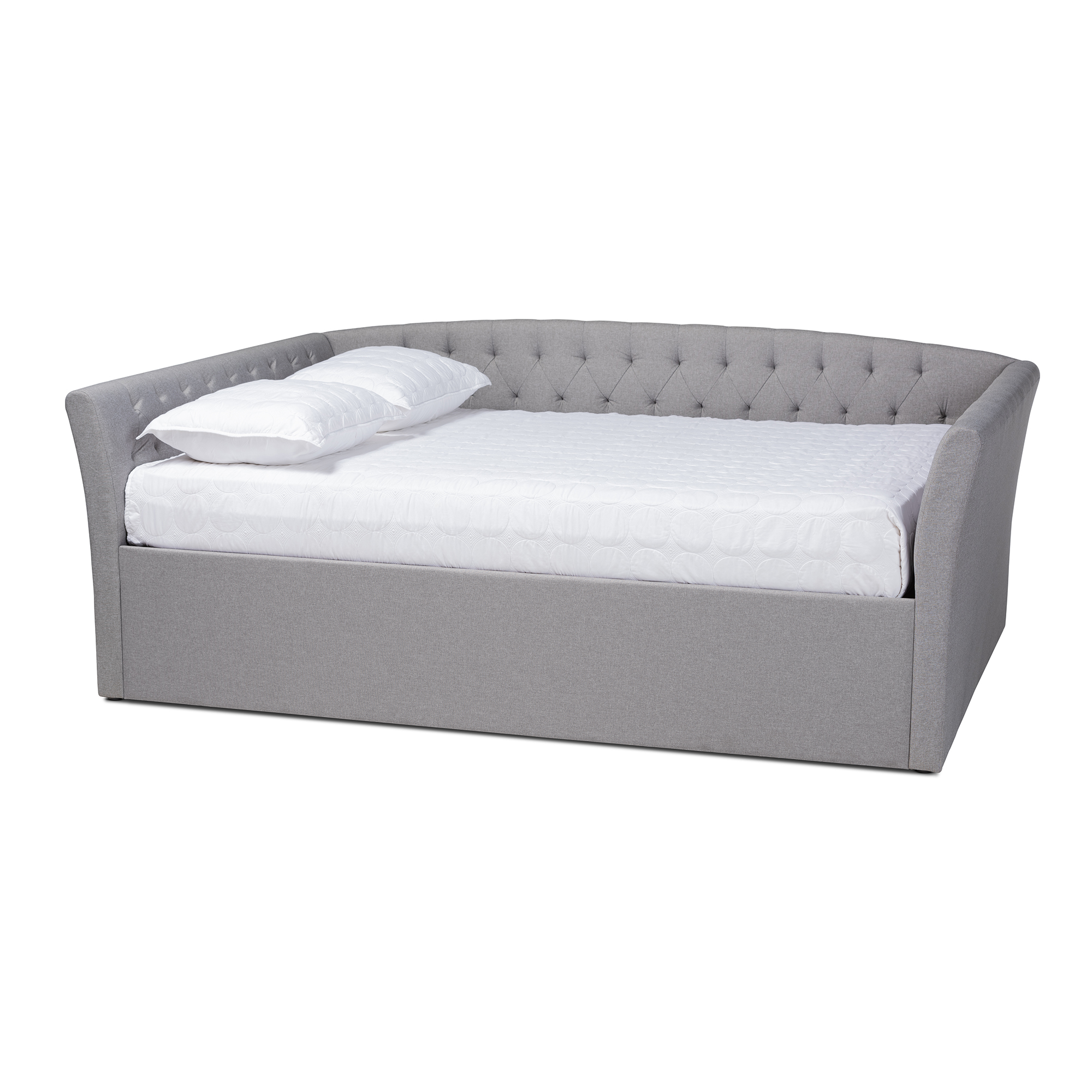 Baxton Studio Delora Modern and Contemporary Light Grey Fabric Upholstered Full Size Daybed