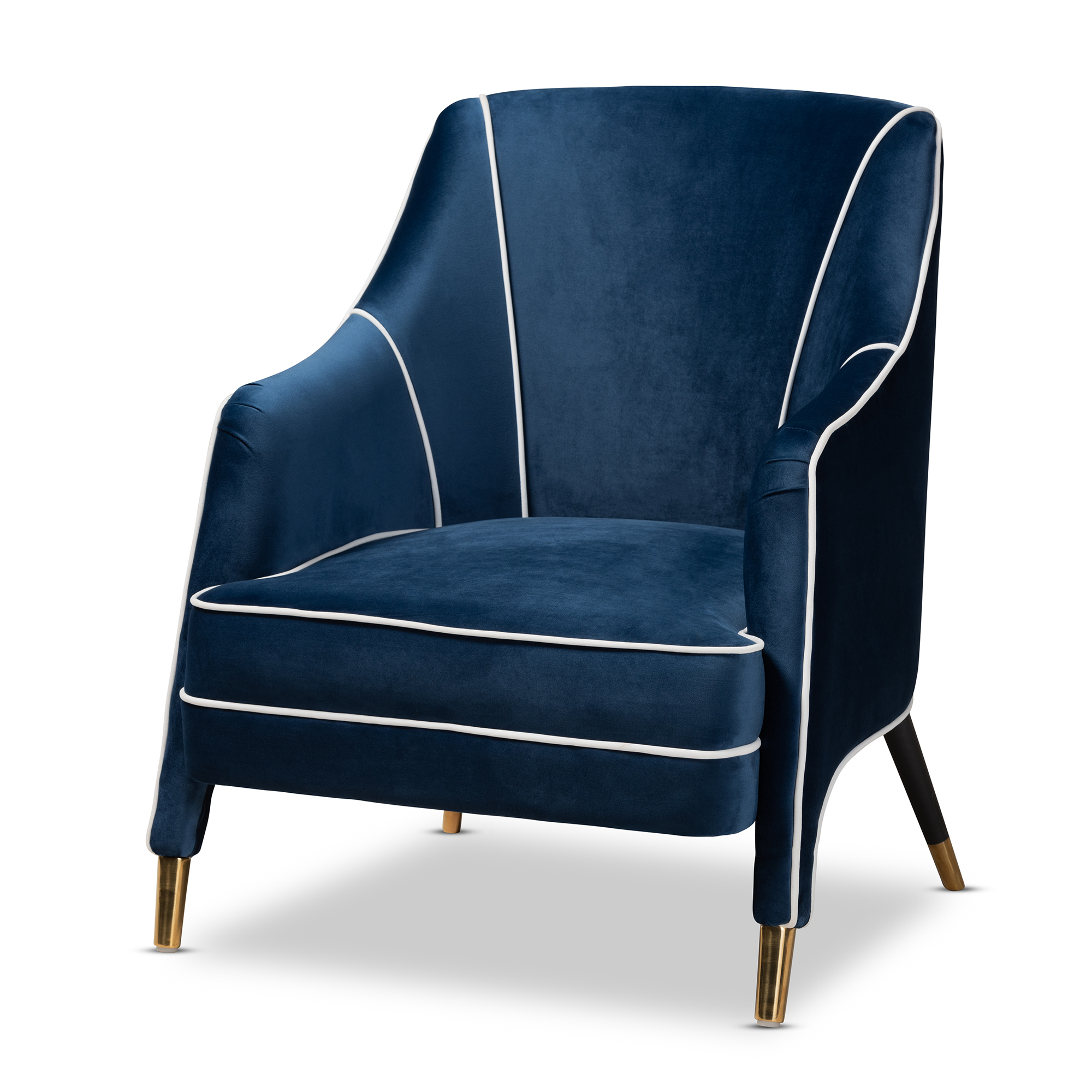 Baxton Studio Ainslie Glam and Luxe Navy Blue Velvet Fabric Upholstered ...