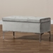 Baxton Studio Mabel Modern and Contemporary Transitional Grey Velvet Fabric Upholstered Silver Finished Storage Ottoman - BSOWS-20093-Grey Velvet/Silver-Otto
