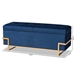 Baxton Studio Parker Glam and Luxe Navy Blue Velvet Upholstered and Gold Metal Finished Storage Ottoman - BSOJY20A122L-Navy Blue/Gold-Storage Otto