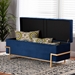 Baxton Studio Parker Glam and Luxe Navy Blue Velvet Upholstered and Gold Metal Finished Storage Ottoman - BSOJY20A122L-Navy Blue/Gold-Storage Otto