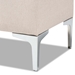 Baxton Studio Mabel Modern and Contemporary Transitional Beige Fabric Upholstered and Silver Finished Metal Storage Ottoman - BSOWS-20093 -Beige/Silver-Otto
