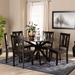 Baxton Studio Mare Modern and Contemporary Transitional Dark Brown Finished Wood 7-Piece Dining Set - BSOMare-Dark Brown-7PC Dining Set