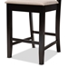 Baxton Studio Nicolette Modern and Contemporary Sand Fabric Upholstered and Dark Brown Finished Wood 2-Piece Counter Stool Set - BSORH340P-Sand/Dark Brown-PC