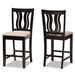 Baxton Studio Nicolette Modern and Contemporary Two-Tone Dark Brown and Walnut Brown Finished Wood 7-Piece Dining Set