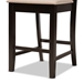 Baxton Studio Fenton Modern and Contemporary Transitional Sand Fabric Upholstered and Dark Brown Finished Wood 2-Piece Counter Stool Set - BSORH338P-Sand/Dark Brown-PC