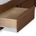 Baxton Studio Aras Modern and Contemporary Transitional Ash Walnut Brown Finished Wood King Size 3-Drawer Platform Storage Bed - BSOAras-Ash Walnut-King