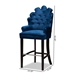 Baxton Studio Chloe Modern and Contemporary Navy Blue Velvet Upholstered and Dark Brown Finished Wood 2-Piece Bar Stool Set - BSOBBT5408B-Navy Blue Velvet/Wenge-BS