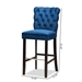 Baxton Studio Daphne Modern and Contemporary Navy Blue Velvet Fabric Upholstered and Dark Brown Finished Wood 2-Piece Bar Stool Set - BSOBBT5409B-Navy Blue Velvet/Wenge-BS