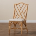 bali & pari Sonia Modern and Contemporary Natural Finished Rattan Dining Chair - BSOSonia-Natural-DC No Arm