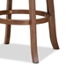 Baxton Studio Adams Modern Transitional Distressed Grey Fabric Upholstered and Walnut Brown Finished Wood 2-Piece Bar Stool Set - BSORDC782SW-Grey/Walnut-BS-2PC Set