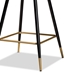 Baxton Studio Preston Modern Luxe and Glam Navy Blue Velvet Fabric Upholstered and Two-Tone Black and Gold Finished Metal 2-Piece Bar Stool Set - BSODC179-Navy Blue Velvet/Gold-BS