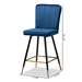 Baxton Studio Preston Modern Luxe and Glam Navy Blue Velvet Fabric Upholstered and Two-Tone Black and Gold Finished Metal 2-Piece Bar Stool Set - BSODC179-Navy Blue Velvet/Gold-BS