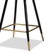 Baxton Studio Preston Modern Luxe and Glam Green Velvet Fabric Upholstered and Two-Tone Black and Gold Finished Metal 2-Piece Bar Stool Set - BSODC179-Emerald Green Velvet/Gold-BS