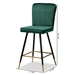 Baxton Studio Preston Modern Luxe and Glam Green Velvet Fabric Upholstered and Two-Tone Black and Gold Finished Metal 2-Piece Bar Stool Set - BSODC179-Emerald Green Velvet/Gold-BS