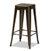 Baxton Studio Horton Modern and Contemporary Industrial Gunmetal Finished Metal 4-Piece Stackable Bar Stool Set - BSOAY-MC07-Gun Metal-BS