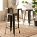 Baxton Studio Horton Modern and Contemporary Industrial Gunmetal Finished Metal 4-Piece Stackable Bar Stool Set - BSOAY-MC07-Gun Metal-BS