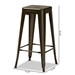 Baxton Studio Horton Modern and Contemporary Industrial Gunmetal Finished Metal 4-Piece Stackable Bar Stool Set - BSOAY-MC07-Gun Metal-BS