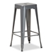 Baxton Studio Horton Modern and Contemporary Industrial Grey Finished Metal 4-Piece Stackable Bar Stool Set - BSOAY-MC07-Dark Grey-BS