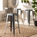 Baxton Studio Horton Modern and Contemporary Industrial Grey Finished Metal 4-Piece Stackable Bar Stool Set - BSOAY-MC07-Dark Grey-BS