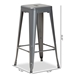 Baxton Studio Horton Modern and Contemporary Industrial Grey Finished Metal 4-Piece Stackable Bar Stool Set - BSOAY-MC07-Dark Grey-BS