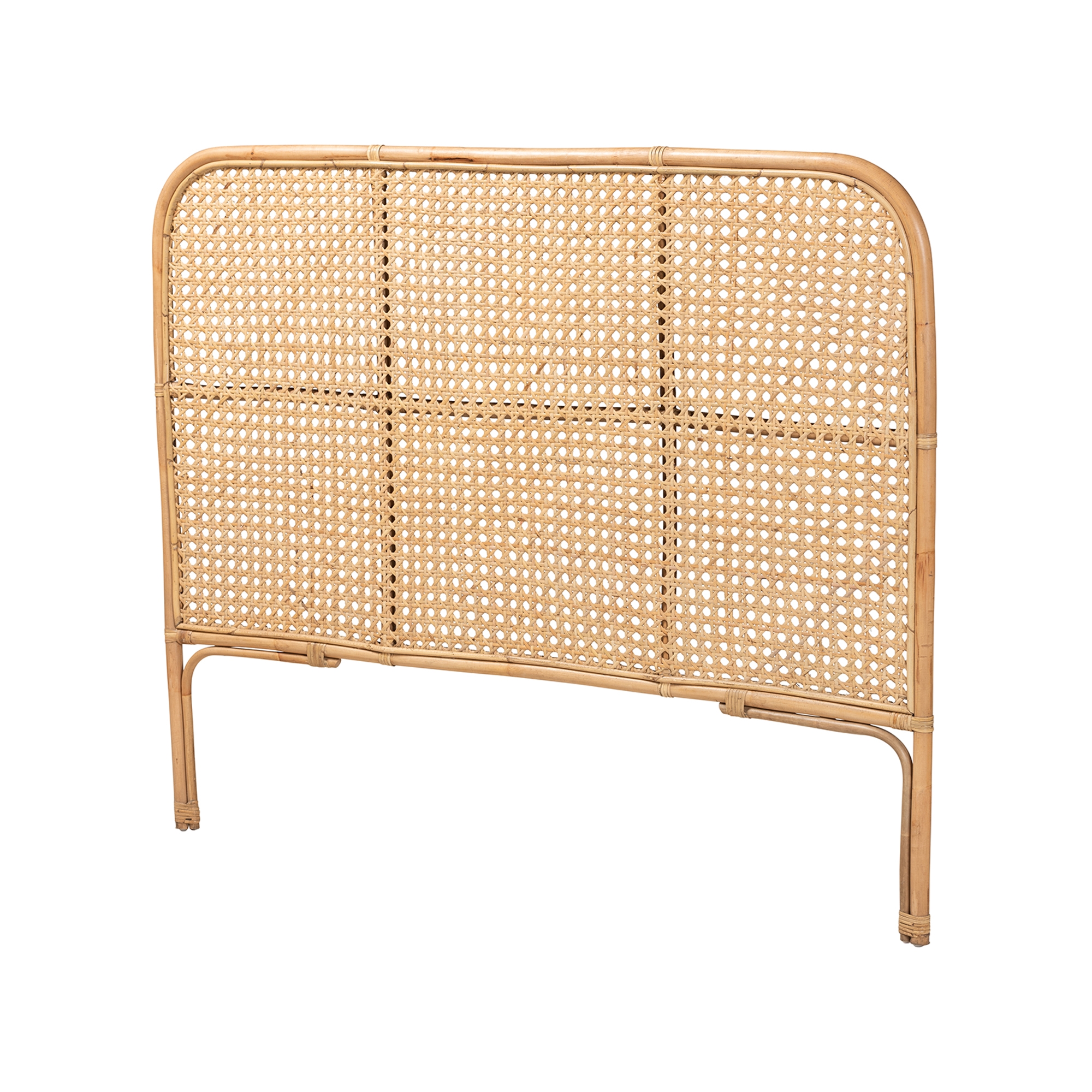 Baxton Studio Linette Modern Bohemian Natural Rattan Queen Size Standalone Headboard