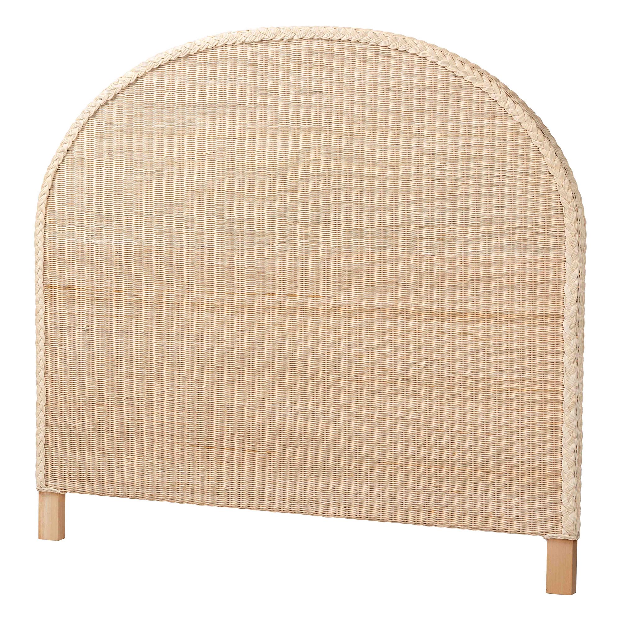 bali & pari Lanica Japandi Sun Bleached Rattan Queen Size Standalone Headboard