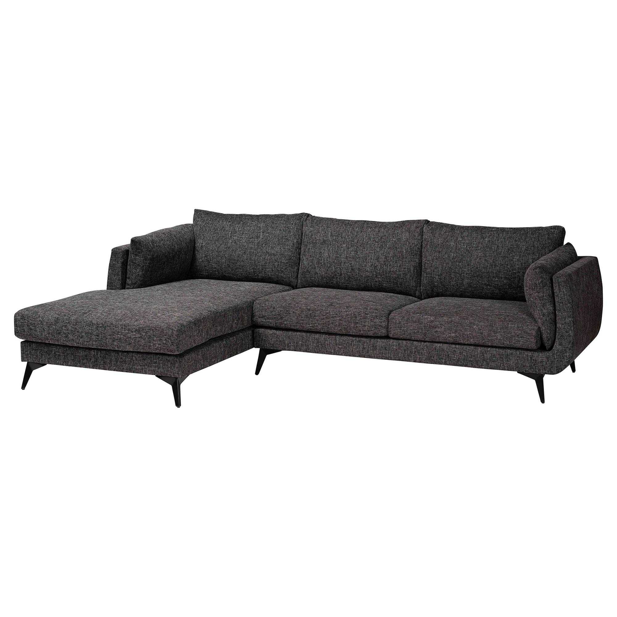 Baxton Studio Cantu Modern Gravel Twill Fabric Left Facing Sectional Sofa