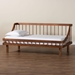 Baxton Studio Helio Mid-Century Modern Walnut Brown Finished Wood Twin Daybed - BSOMG0223-Walnut-Daybed-Twin