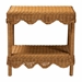 bali & pari Oteria Bohemian Light Honey Scalloped Rattan Side Table - BSOPalm Short-Light Honey Rattan-Side Table