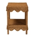 bali & pari Oteria Bohemian Light Honey Scalloped Rattan Side Table - BSOPalm Short-Light Honey Rattan-Side Table