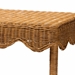 bali & pari Oteria Bohemian Light Honey Scalloped Rattan Side Table - BSOPalm Short-Light Honey Rattan-Side Table